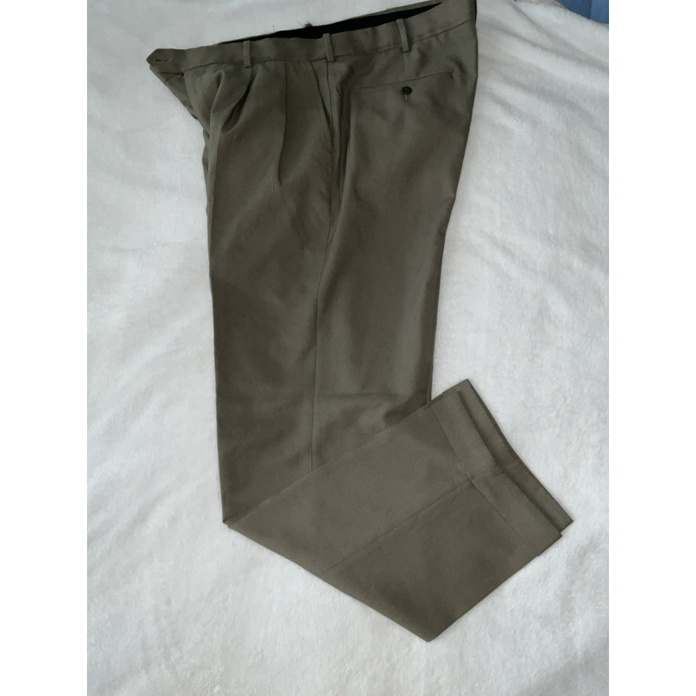 Savane slacks pants trousers men's Brown Tan work wear career 36x32